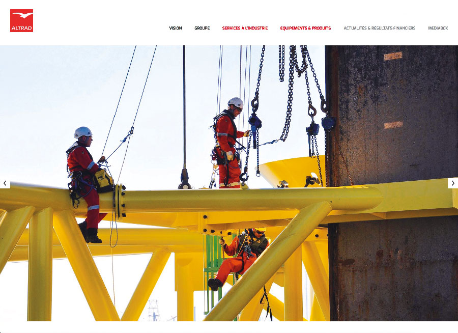 image de la homepage du site du groupe altrad