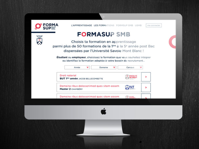 Webdesign site Formasup Savoie Mont Blanc